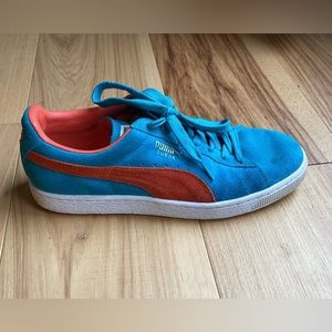 PUMA Suede Mens 8.5 Miami Dolphins Teal and Orange